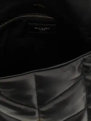 'Loulou Puffer' medium shoulder bag 100% lamb leather (Ovis aries) SAINT LAURENT Black