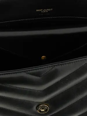 'Loulou' medium shoulder bag 100% lamb leather (Ovis aries) SAINT LAURENT Black