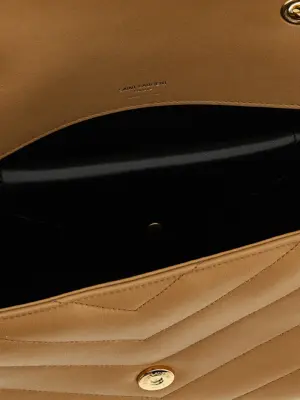 'Loulou' medium shoulder bag 100% lamb leather (Ovis aries) SAINT LAURENT Beige