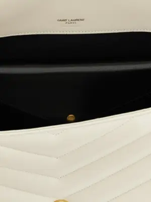 'Loulou' large shoulder bag 100% lamb leather (Ovis aries) SAINT LAURENT Beige