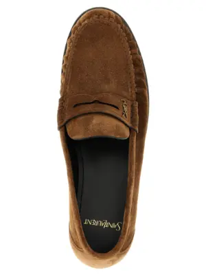 'Laurent' loafers 100% calfskin leather (Bos Taurus) SAINT LAURENT Brown