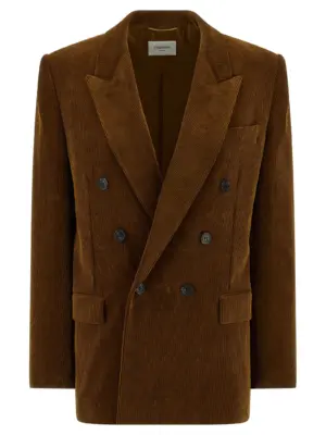 Corduroy blazer SAINT LAURENT Brown