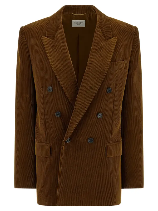 Corduroy blazer SAINT LAURENT Brown