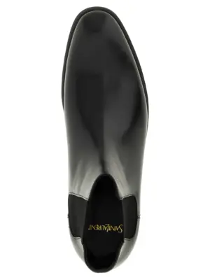 'Adrien' ankle boots 100% calfskin leather (Bos Taurus) SAINT LAURENT Black