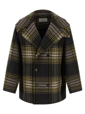 Caban coat SAINT LAURENT Multicolor