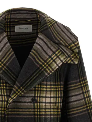 Caban coat 100% wool SAINT LAURENT Multicolor