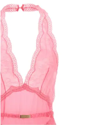 Satin and lace dress Woman GUCCI Pink