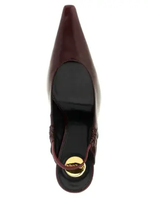 'Anne-Marie' slingback 100% calfskin leather (Bos Taurus) SAINT LAURENT Bordeaux