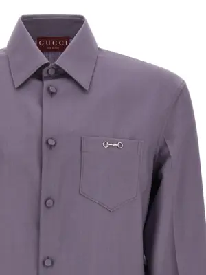 Horsebit shirt Man GUCCI Purple