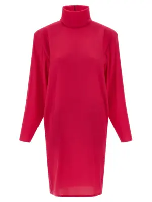 Structured shoulder dress SAINT LAURENT Fuchsia
