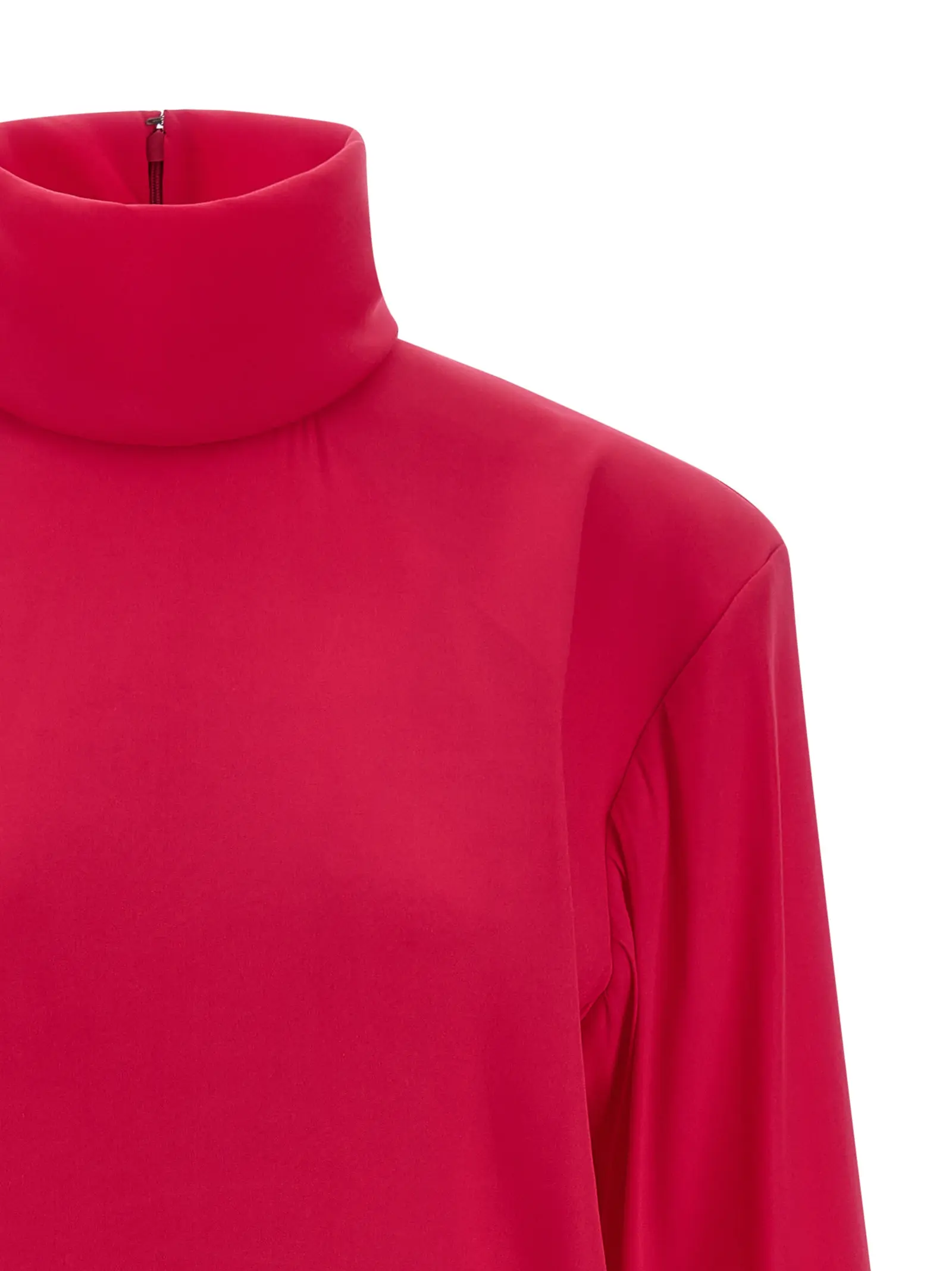 Сукня із структурними плечима Structured shoulder Saint Laurent Фуксія 3 Structured shoulder dress Woman SAINT LAURENT Fuchsia