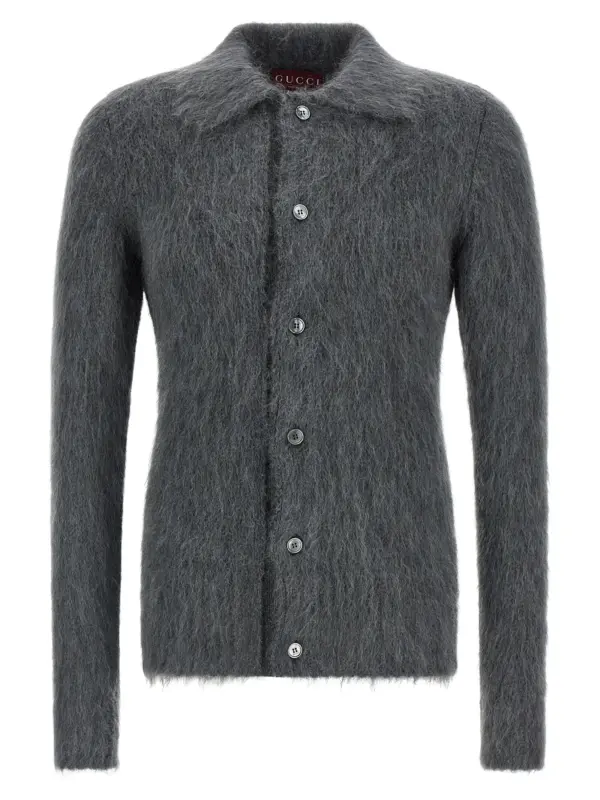 Mohair wool cardigan GUCCI Gray