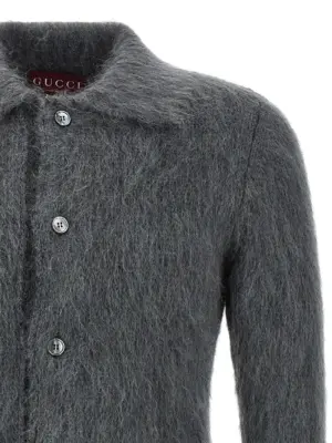 Mohair wool cardigan Man GUCCI Gray