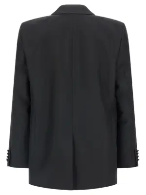 Double-breasted technical Panama blazer 849881Z7AYA1000 GUCCI Black