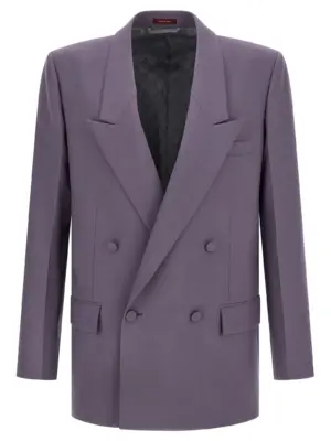 Double-breasted wool blazer GUCCI Purple