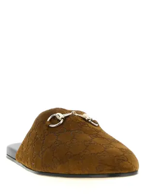 Sabot suede Horsebit 850140AAFQV2118 GUCCI Brown