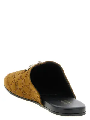 Sabot suede Horsebit Man GUCCI Brown