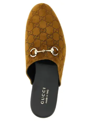 Sabot suede Horsebit 100% calfskin leather (Bos Taurus) GUCCI Brown