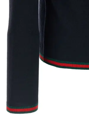 Web Ribbon Mesh 100% cashmere GUCCI Blue