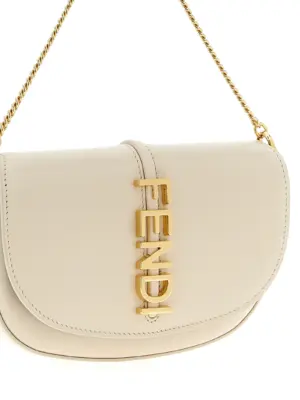 'Fendigraphy' Wallet on Chain Woman FENDI Beige