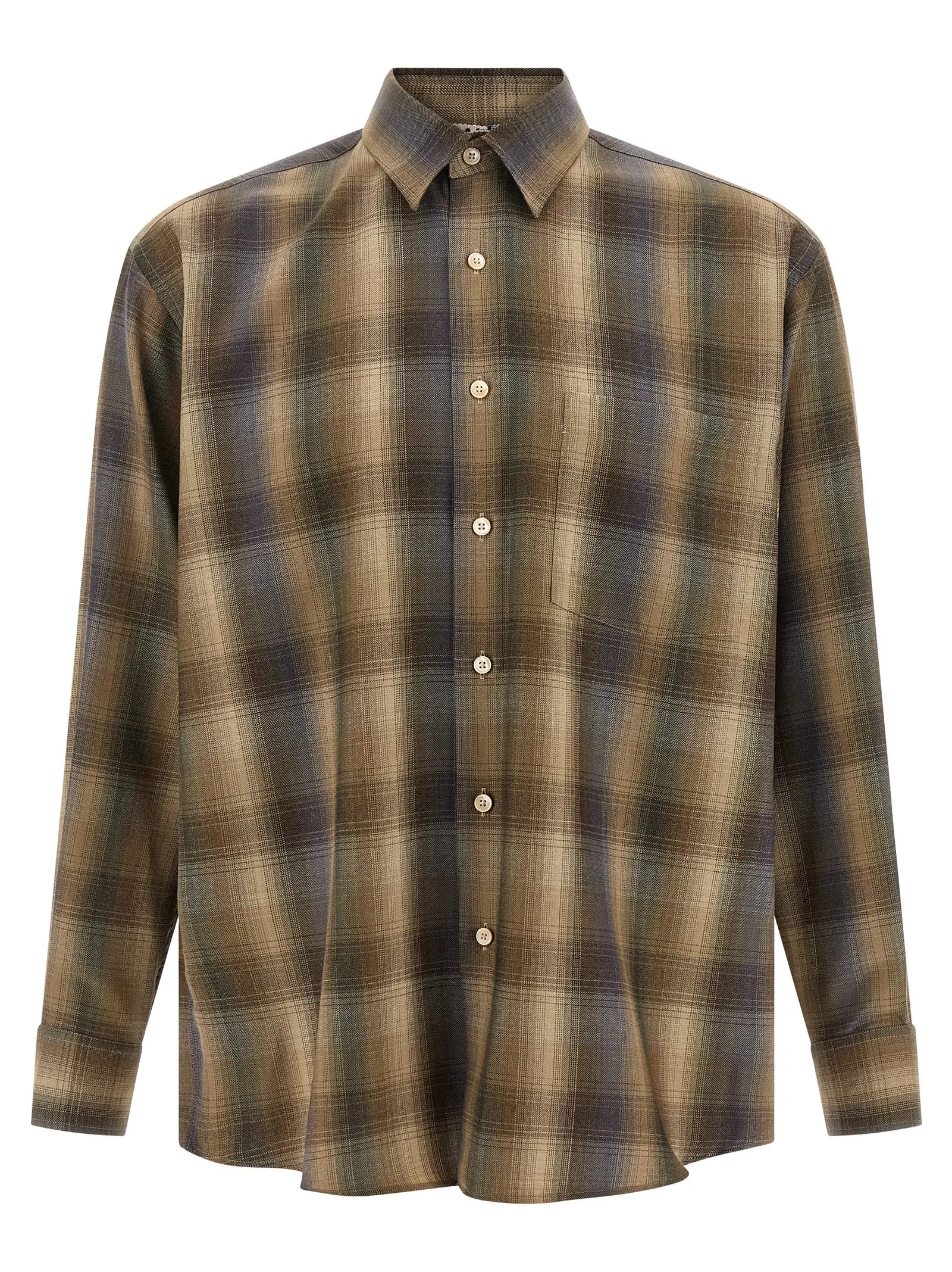 Сорочка з тонкої вовни Ultra-Fine Auralee Коричнева 1 Ultra-fine wool shirt AURALEE Brown