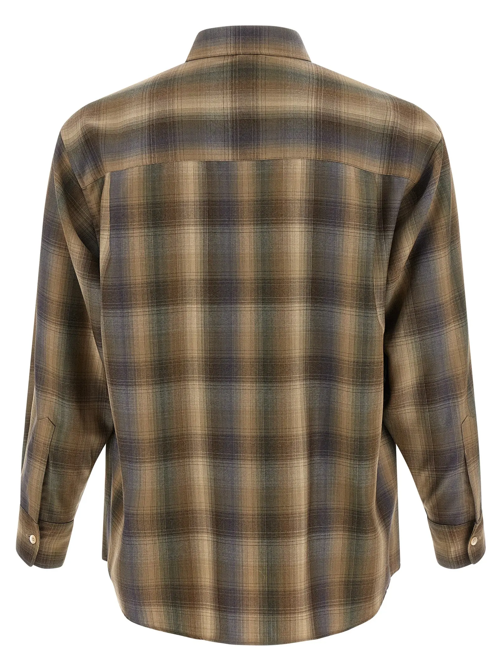Сорочка з тонкої вовни Ultra-Fine Auralee Коричнева 2 Ultra-fine wool shirt A25AS01LCBROWNBLUECHECK AURALEE Brown