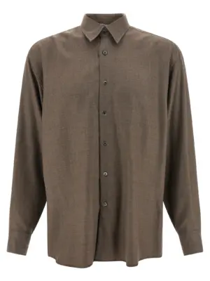Ultra-fine velvet wool shirt AURALEE Brown