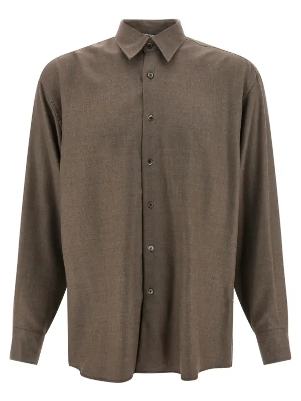 Ultra-fine velvet wool shirt AURALEE Brown
