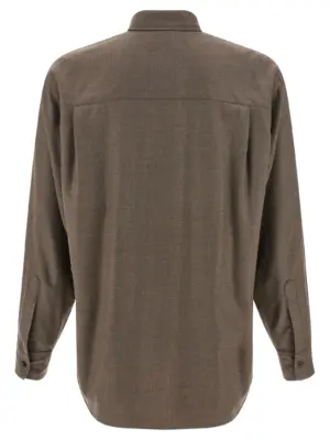 Ultra-fine velvet wool shirt A25AS01OSTOPBROWN AURALEE Brown