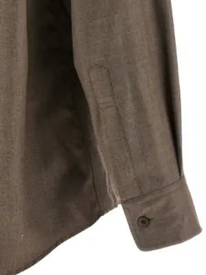 Ultra-fine velvet wool shirt 100% wool AURALEE Brown