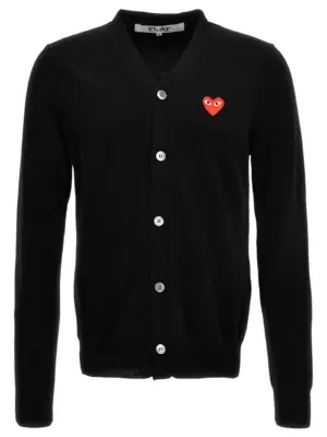 'Heart' cardigan COMME DES GARÇONS PLAY Black