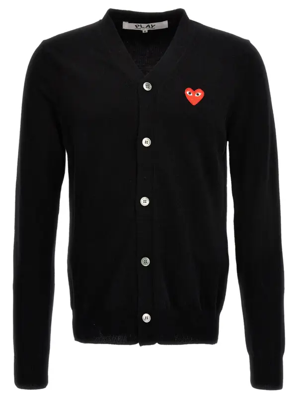 'Heart' cardigan COMME DES GARÇONS PLAY Black