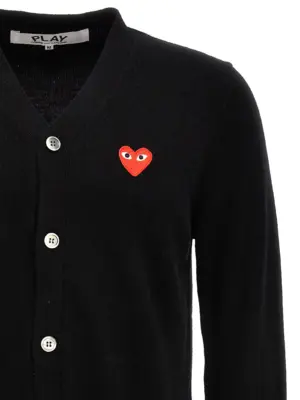 'Heart' cardigan Man COMME DES GARÇONS PLAY Black