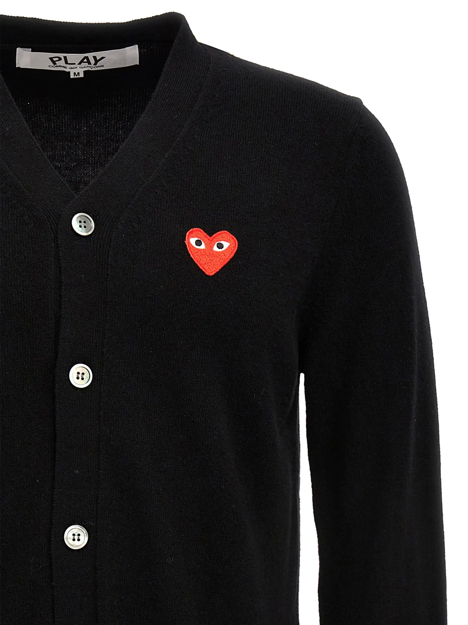 Кардиган Heart Comme Des Garçons Play Чорний 3 'Heart' cardigan Man COMME DES GARÇONS PLAY Black