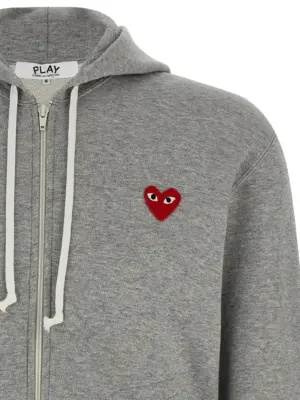 'Heart' hoodie Man COMME DES GARÇONS PLAY Gray