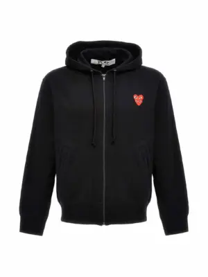 'Double Heart' hoodie COMME DES GARÇONS PLAY Black