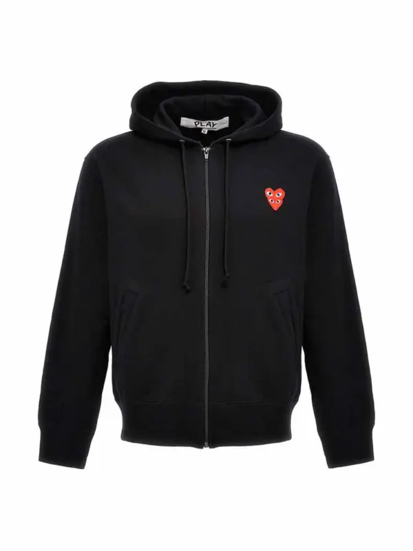 'Double Heart' hoodie COMME DES GARÇONS PLAY Black
