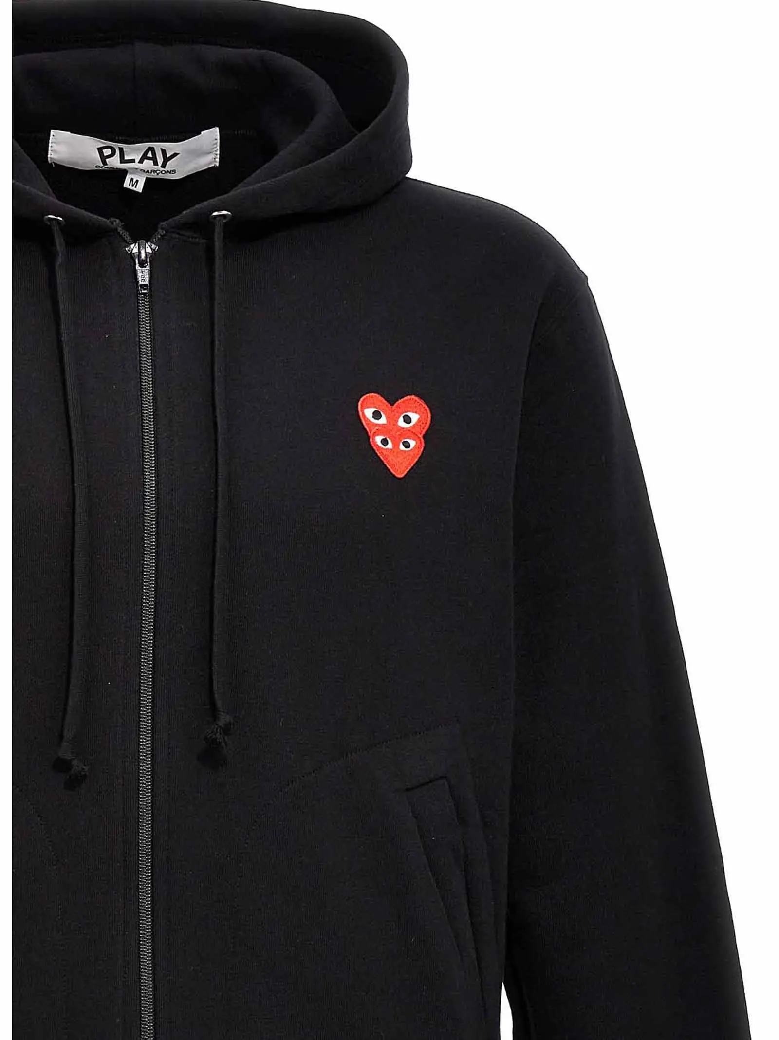 Худі Double Heart Comme Des Garçons Play Чорне 3 'Double Heart' hoodie Man COMME DES GARÇONS PLAY Black