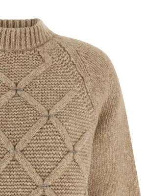 Jewel diamond sweater Woman PESERICO Beige
