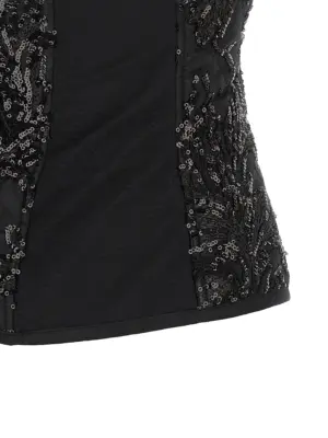 'Elodie' top 100% polyester LE TWINS Black