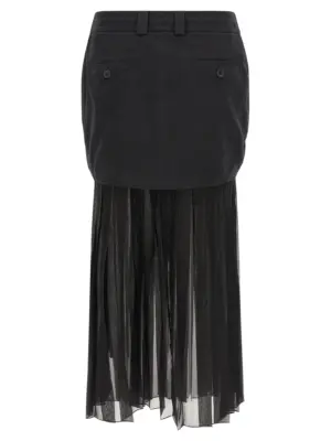 Twill and chiffon skirt F4DAOTGDDHVN0000 DOLCE & GABBANA Black