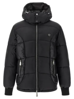 Logo patch down jacket PHILIPP PLEIN Black