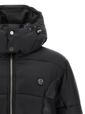 Logo patch down jacket Man PHILIPP PLEIN Black
