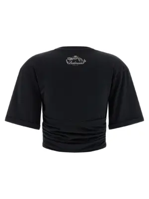 Knotted crop t-shirt FF0EE012GF23EDY BALMAIN Black