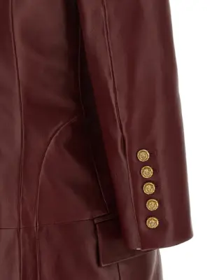 Blazer dress 100% lamb leather (Ovis aries) BALMAIN Bordeaux