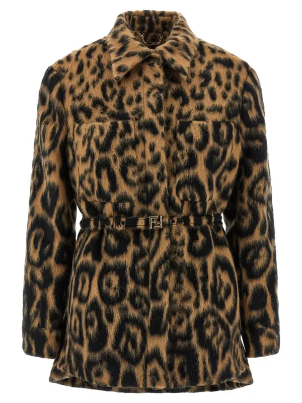 Animalier jacket FENDI Beige