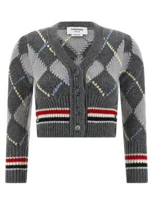 Cardigan Argyle THOM BROWNE Gray