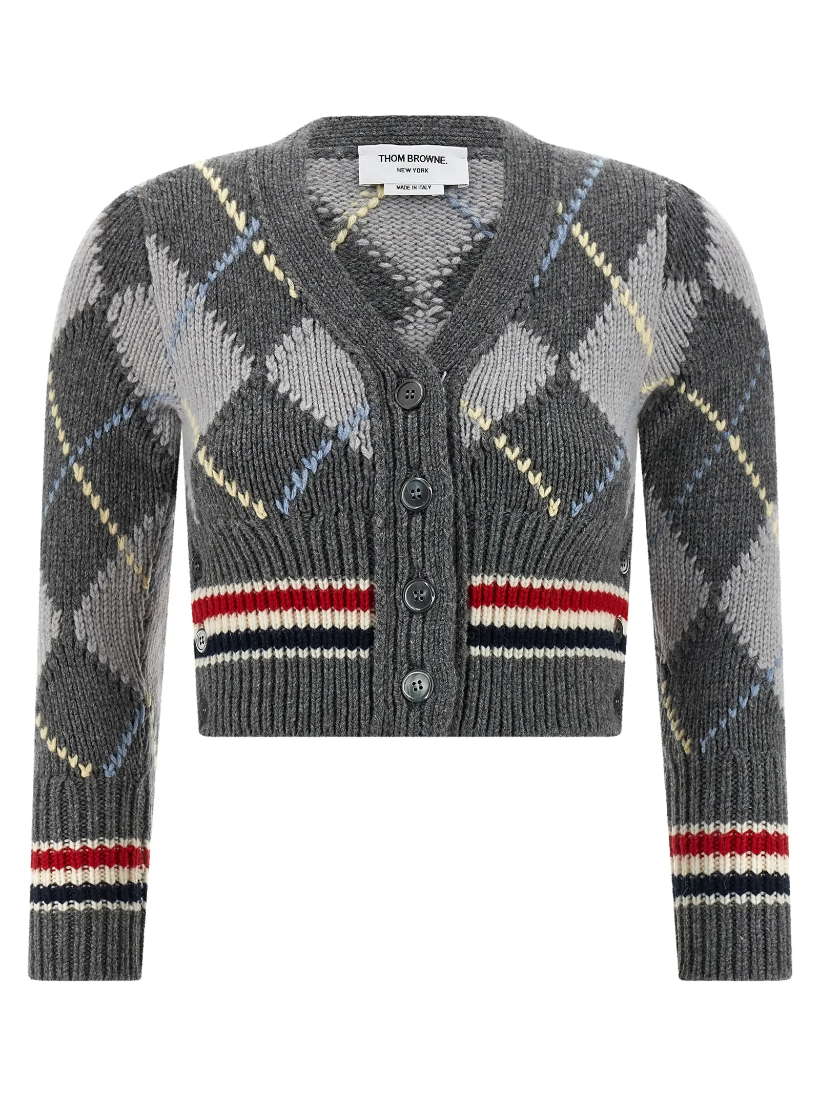 Кардиган Argyle Thom Browne Сірий 1 Cardigan Argyle THOM BROWNE Gray