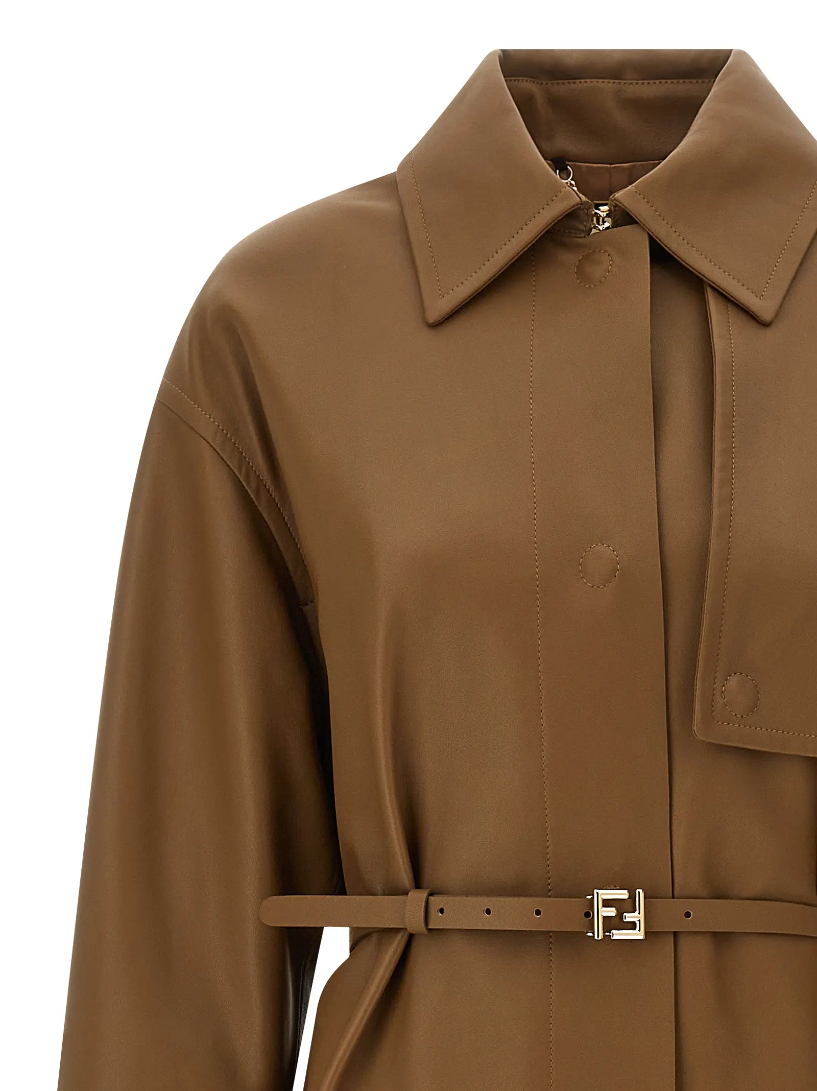 Тренч із наппи Nappa Fendi Коричневий 3 Nappa trench coat Woman FENDI Brown