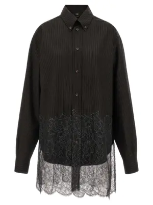 Wool and lace shirt FENDI Brown